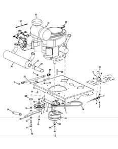 Engine Accessories 72-Inch Deck Diagram and Parts List for S7237-KW LP-53AP8DU8750-999cc Cub Cadet Lawn Tractor